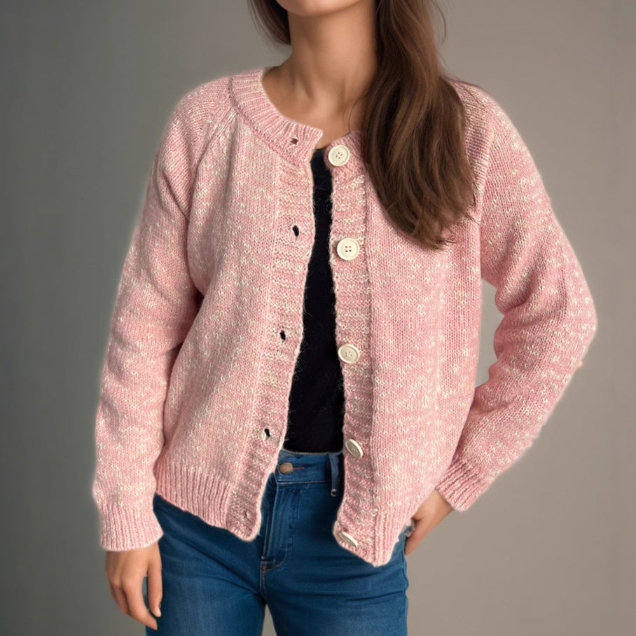 Damen lässiger Strickcardigan mit großen Knopfdetails und weichem Material Drune