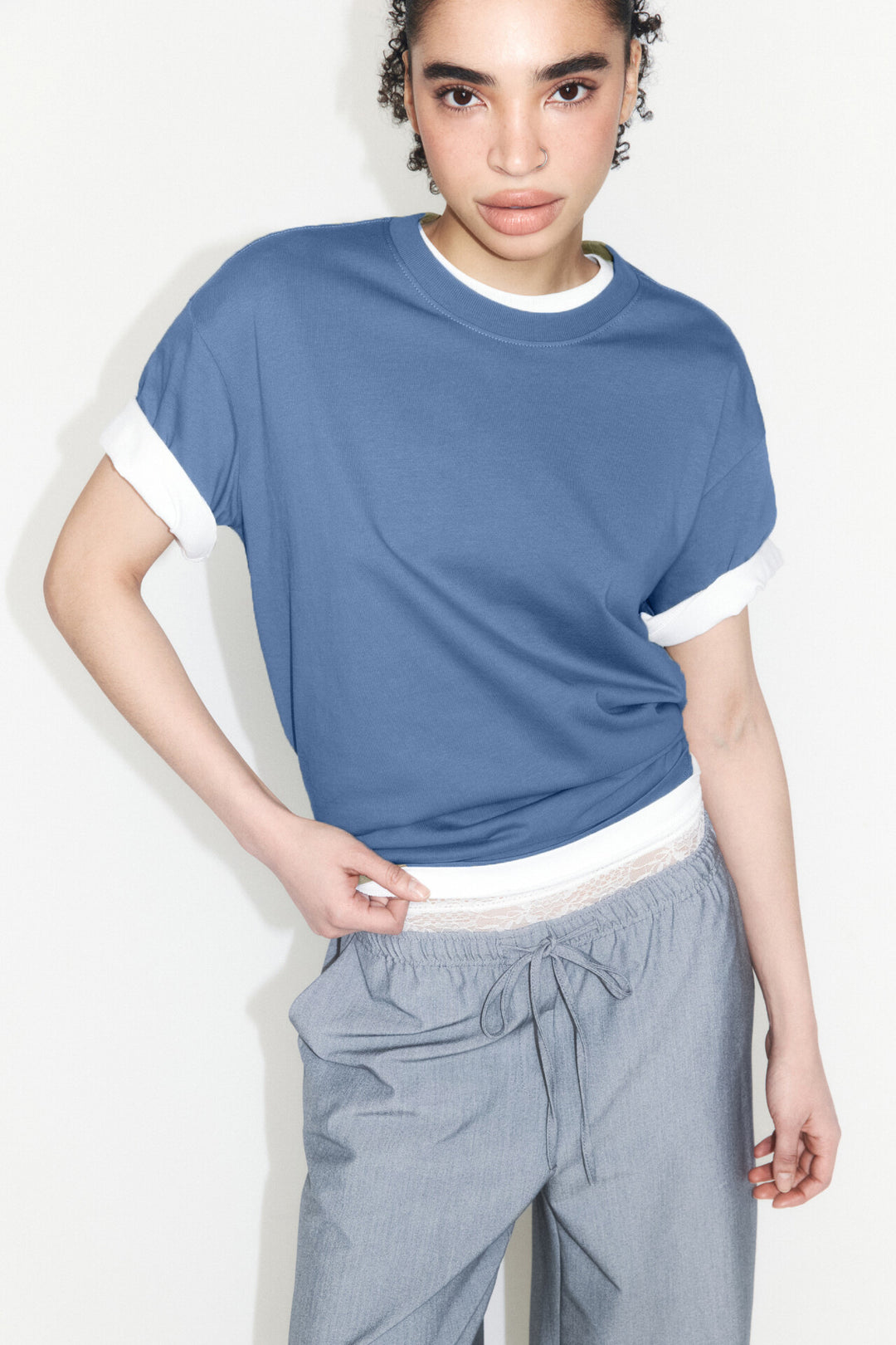 Damen lässiges Oversized T-Shirt aus hautfreundlichem Baumwollmix Drune