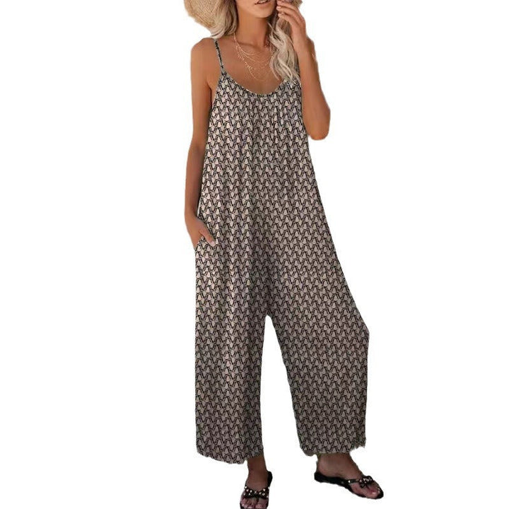 Damen lässiger Jumpsuit mit zartem Muster Drune
