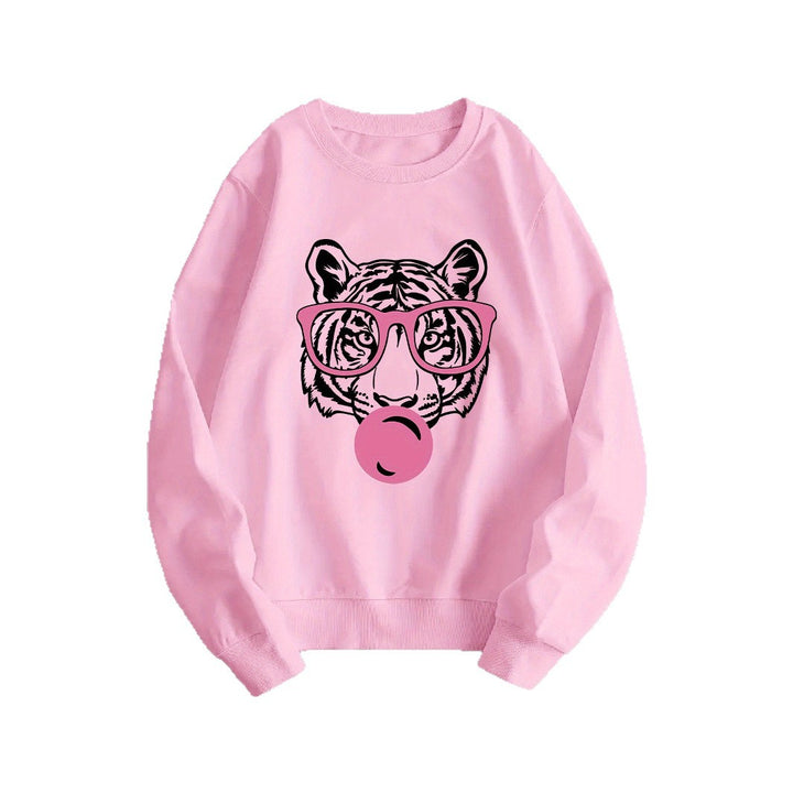 Damen Sweatshirt mit kreativem Tiger-Design und lässigem Schnitt Drune