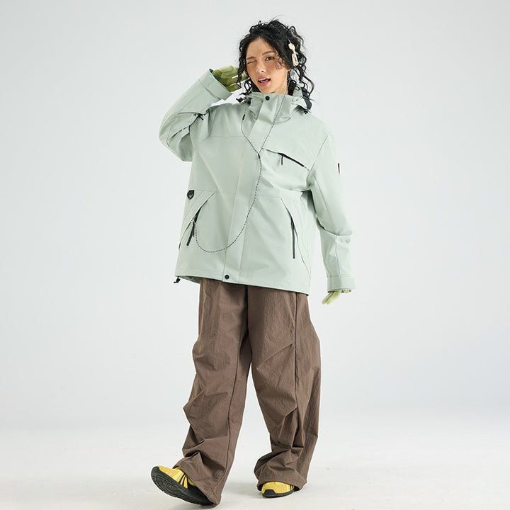 Herren Wasserdichte Outdoor-Softshelljacke mit Kapuze, hohem Stehkragen & Reißverschlusstaschen Drune