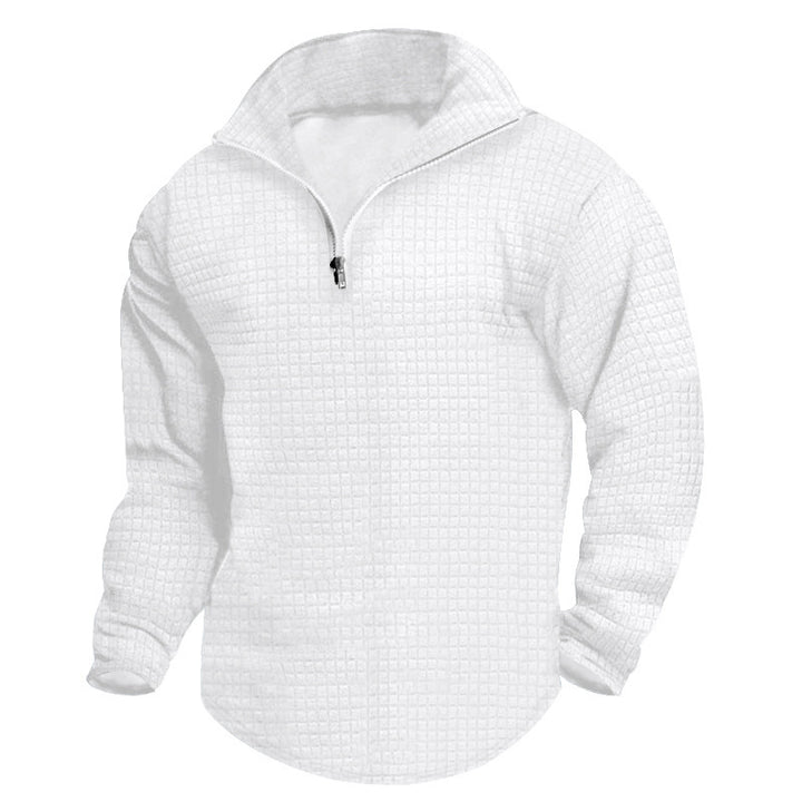 Herren nan gesteppter Thermo-Halbzip mit Waffelstruktur, gebürstetem Futter und abgerundetem Saum Drune