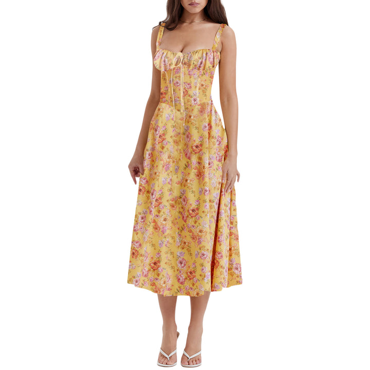 Drune | Gedrucktes Blumenkleid Korsettmodell