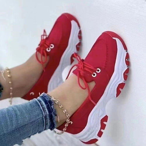 Damen Chunky-Plateau-Sneaker mit perforiertem Velours, gepolstertem Komfortfußbett und Metallic-Fersenaufbau Drune