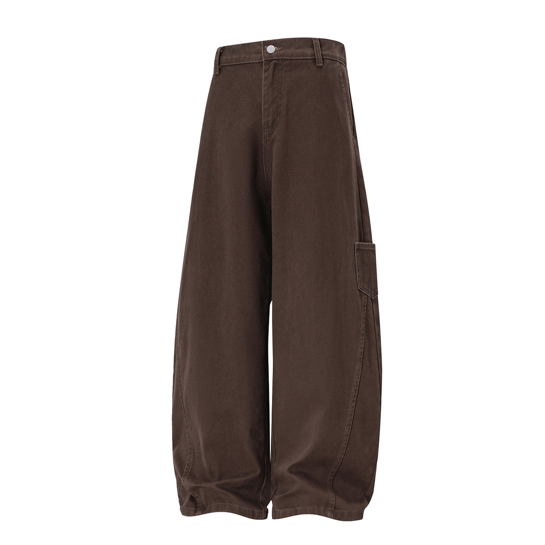 Damen Hochtaillierte Extraweite Workwear‑Hose mit Ballonbein und Cargotasche Drune