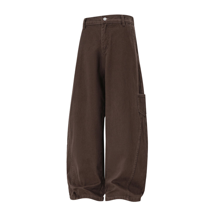 Damen Hochtaillierte Extraweite Workwear‑Hose mit Ballonbein und Cargotasche Drune