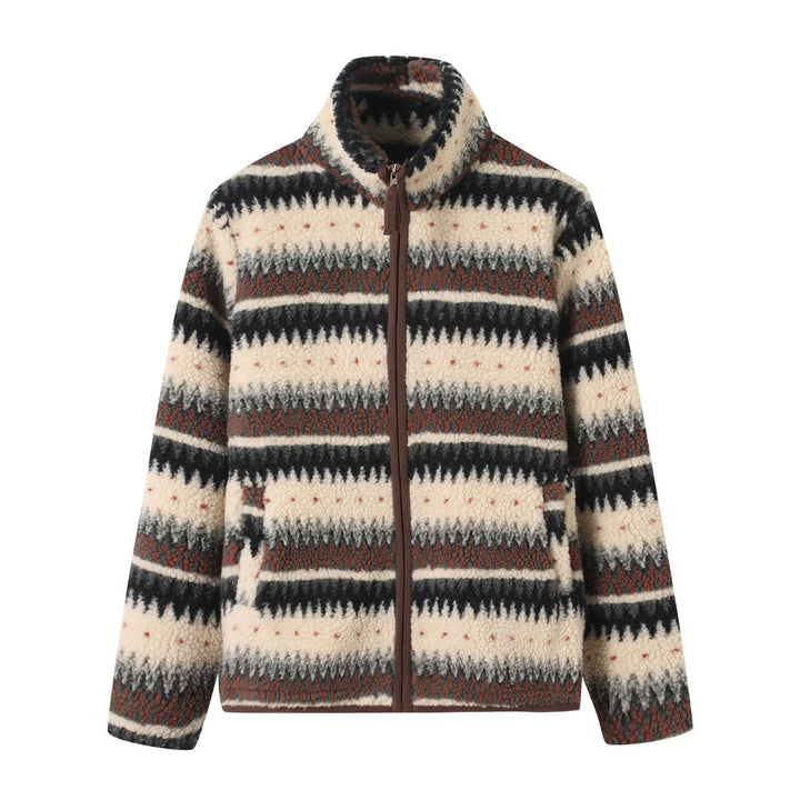 Damen Fleecejacke mit hohem Kragen und modischem Muster Drune