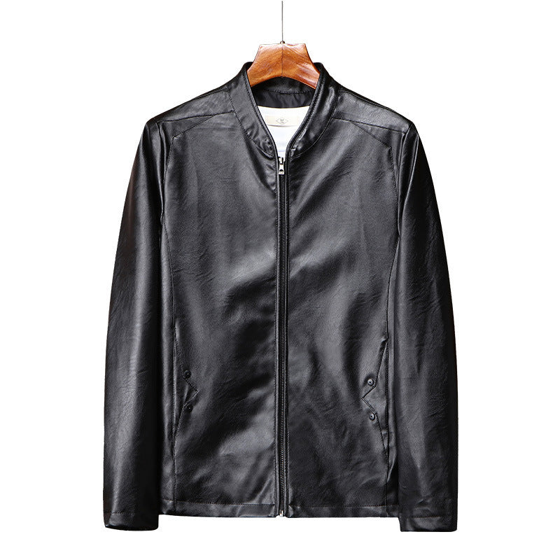 Herren Kunstleder‑Blouson mit Stehkragen und wärmender Teddyfutter‑Innenlage Drune