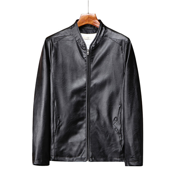 Herren Kunstleder‑Blouson mit Stehkragen und wärmender Teddyfutter‑Innenlage Drune
