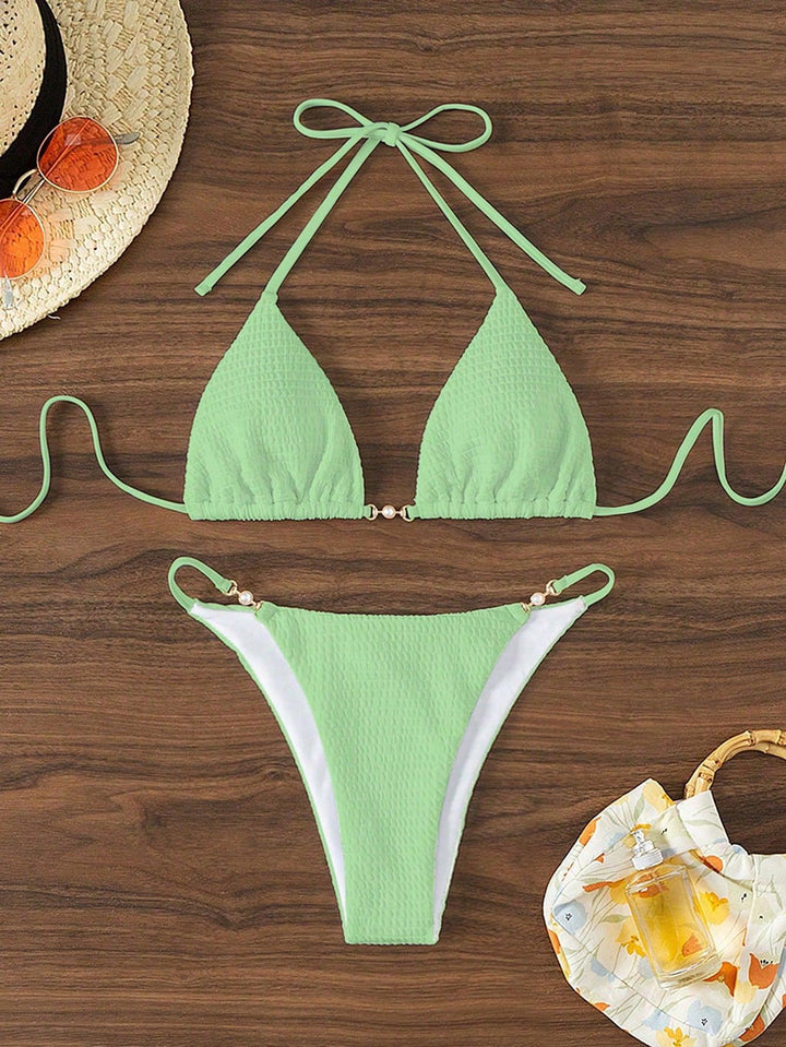 Damen Triangel-Bikini mit modischen Schnürdetails und eleganten Akzenten Drune