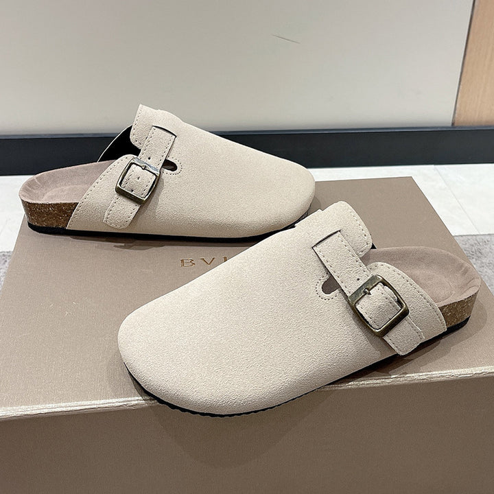 Herren Wildleder Clog mit ergonomischem Kork-Fußbett und verstellbarer Metallschnalle Drune