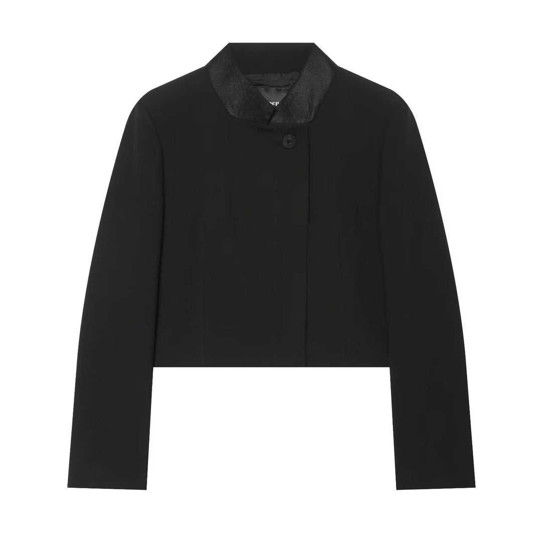 Damen Cropped‑Blazerjacke im Boxy‑Schnitt mit kurzem Stehkragen Drune