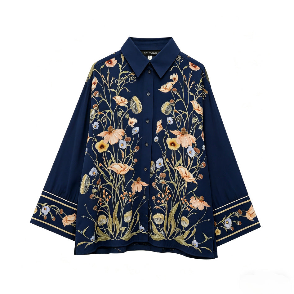 Damen Palazzo-Hose mit floralen Mustern Drune