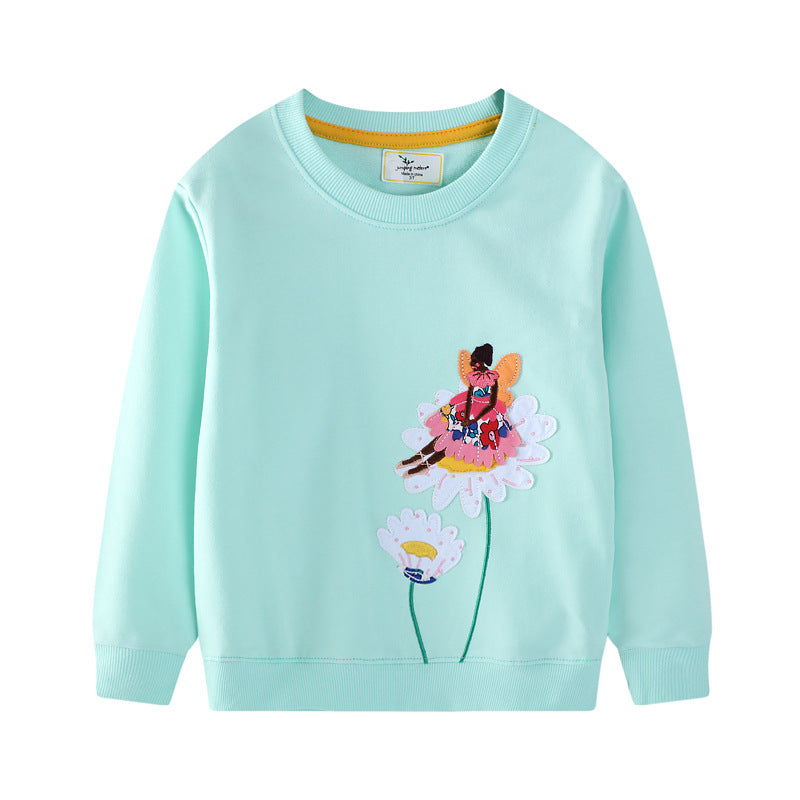 Mädchen Sweatshirt mit buntem Blumen- und Feenmotiv Drune