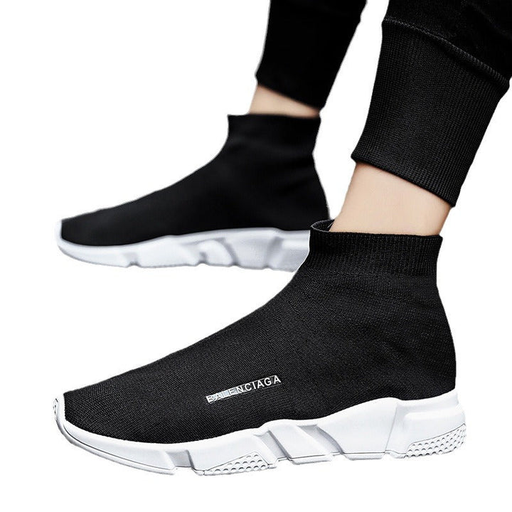 Damen Komfortable Slip-On Sneakers mit hohem Strickdesign Drune