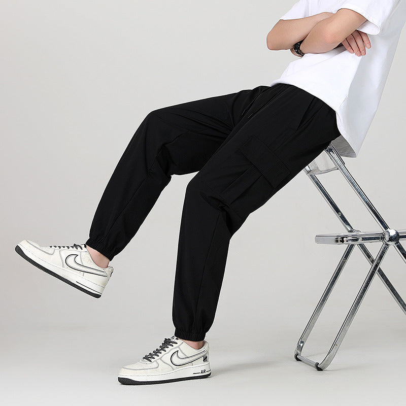 Herren Modische Cargo-Hose mit elastischem Bund und seitlichen Taschen Drune