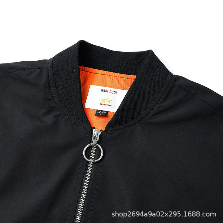Herren moderne Nylon-Bomberjacke im Pilotenstil mit Utility-Ärmeltasche und kontrastierendem Innenfutter Drune