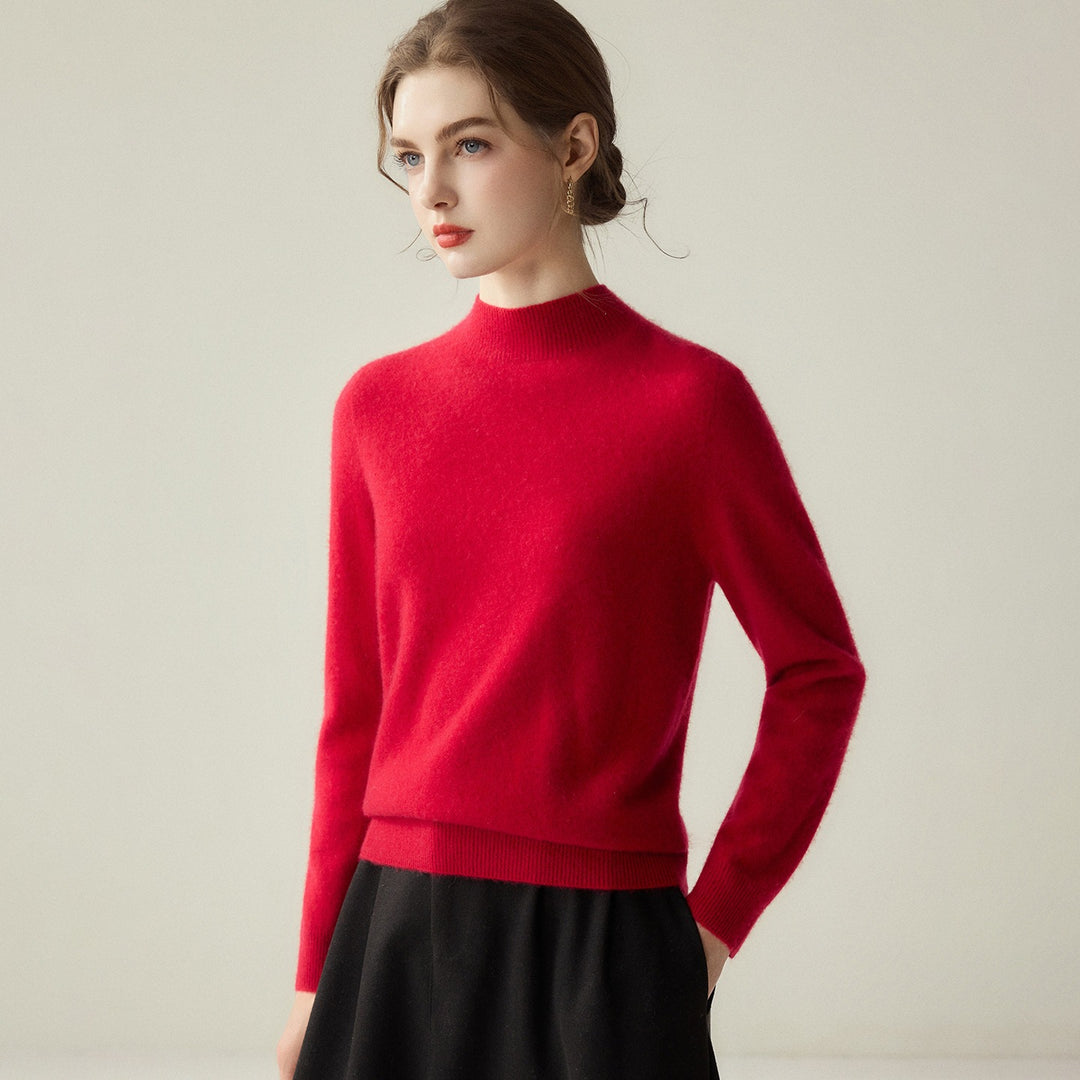 Damen Schmaler Mockneck-Feinstrickpullover mit kaschmirähnlicher Haptik Drune