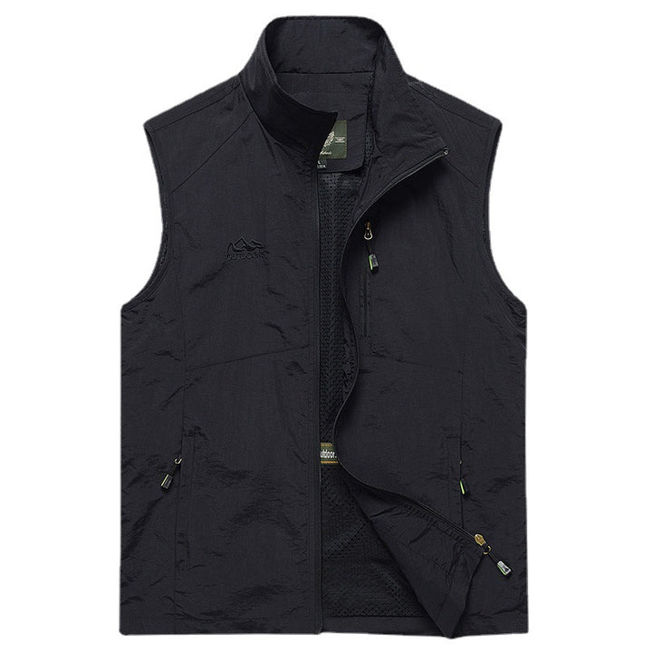 Herren Leichte atmungsaktive Outdoor‑Weste mit Mesh‑Innenfutter und Reißverschlusstaschen Drune