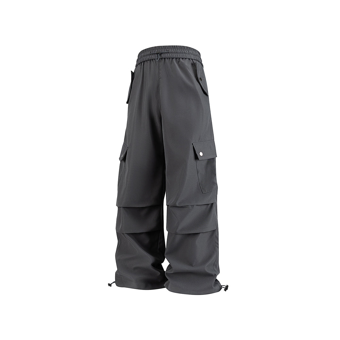Herren Weite Utility-Cargohose mit Tunnelzugbund, Klapptaschen und verstellbaren Saumabschlüssen Drune