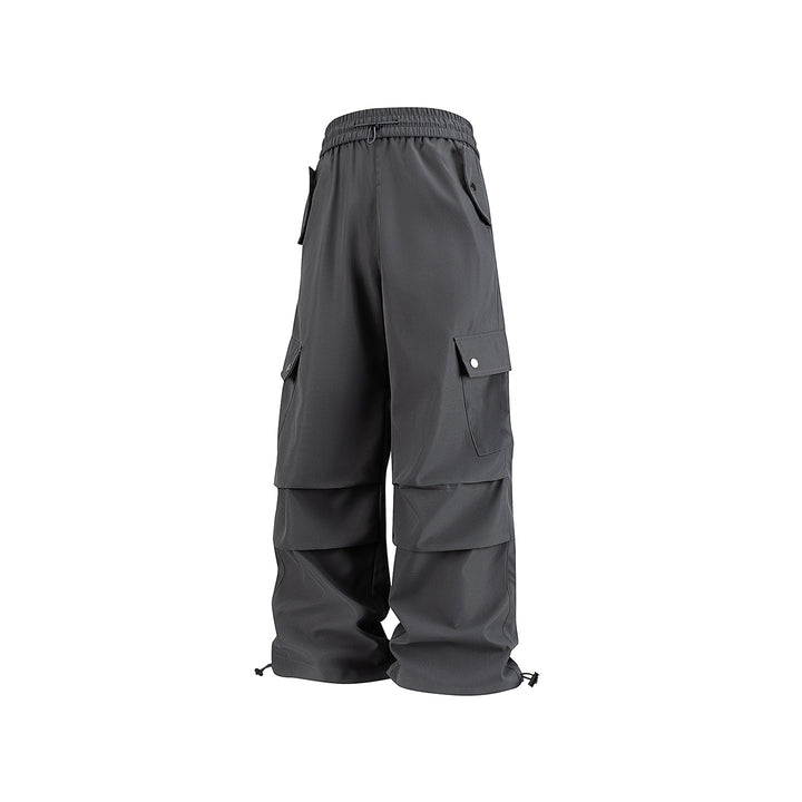 Herren Weite Utility-Cargohose mit Tunnelzugbund, Klapptaschen und verstellbaren Saumabschlüssen Drune