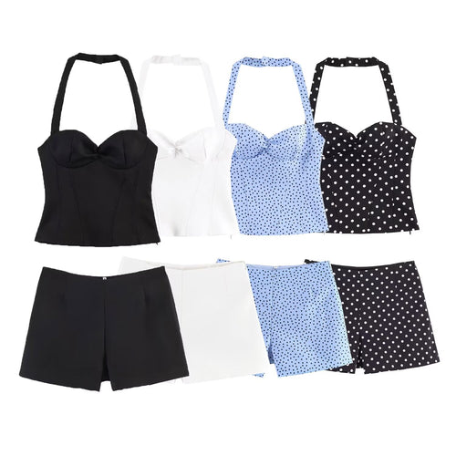 Damen Kombination aus kurzem Oberteil und Shorts Drune