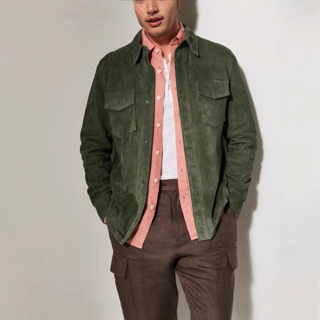 Herren hochwertige Vegan lederjacke im klassischen Design Drune