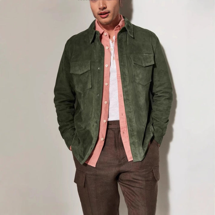 Herren hochwertige Vegan lederjacke im klassischen Design Drune