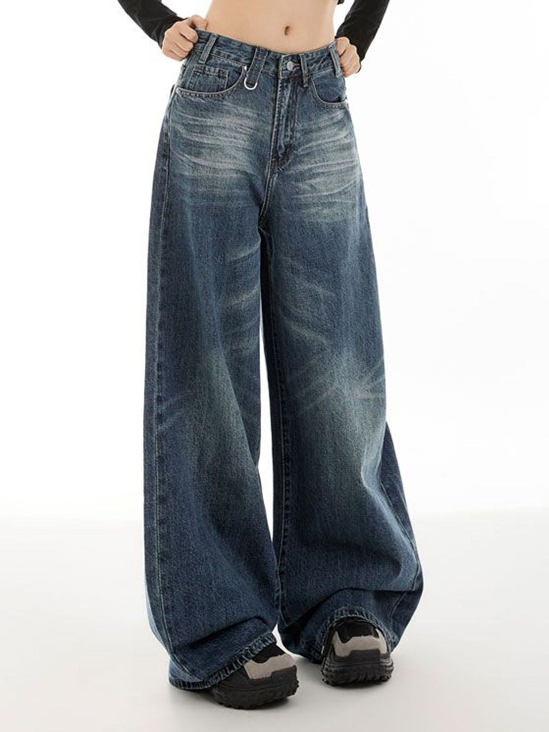 Damen weitere Jeans im modischen Used-Look Drune