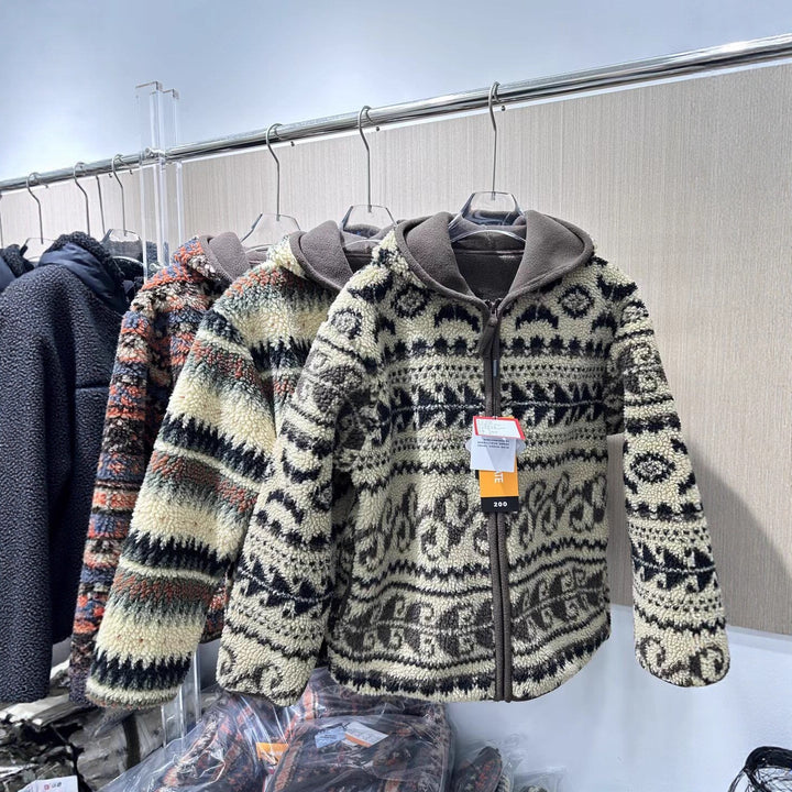 Damen Gemütliche Fleecejacke mit modischem Muster Drune
