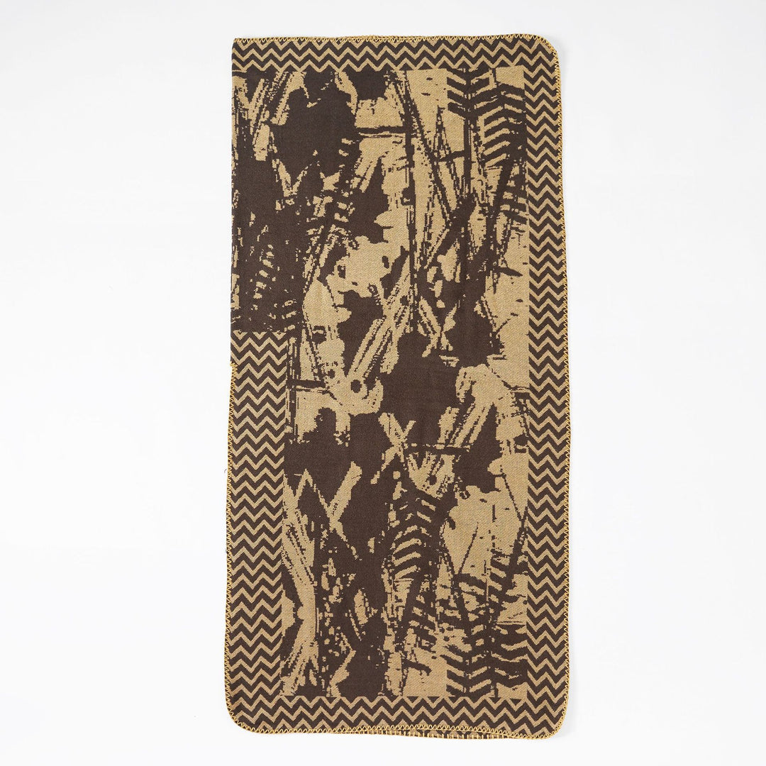 Damen Multifunktionaler Jacquard-Wickelcape mit Zickzack-Bordüre Drune