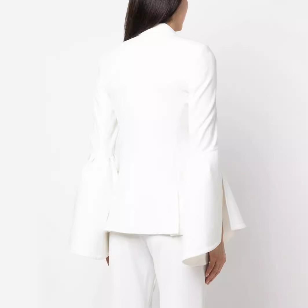 Damen Zweiteiliger Tailoring-Anzug mit tailliertem Einreiher und ausgestellten Ärmelabschlüssen Drune