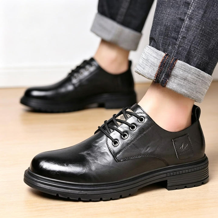 Herren Elegante Leder Schnürschuhe Drune