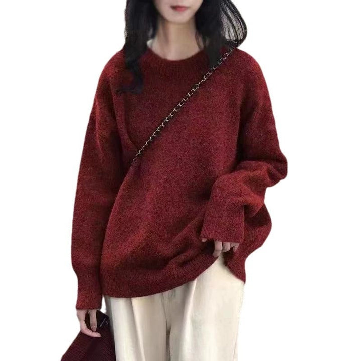 Damen Lässiger Kuschel-Feinstrickpullover mit Stehkragen und verlängerten Bündchen Drune
