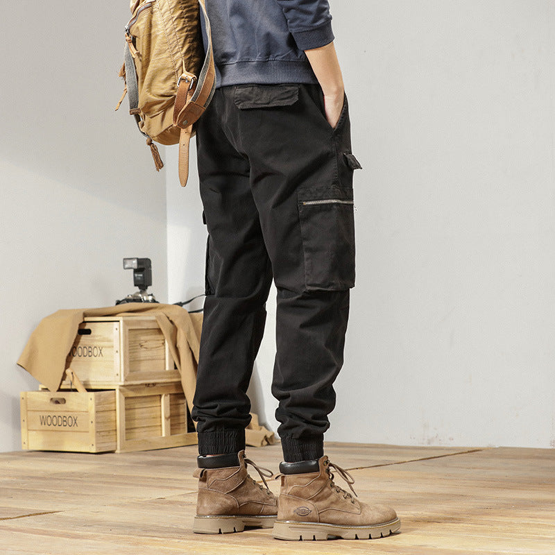 Herren Tapered-Cargo-Jogger aus robustem Canvas mit Utility-Taschen und Elastikbündchen Drune