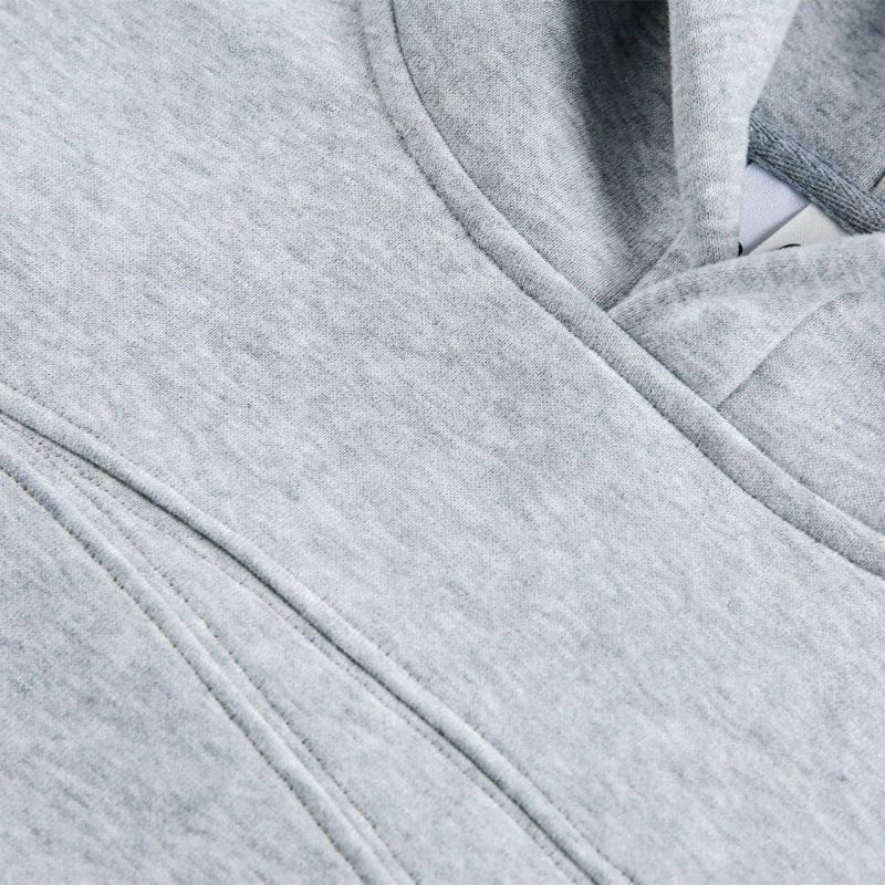 Unisex Oversize Kapuzenpullover aus Baumwollmix mit minimalistischen Nahtdetails Drune