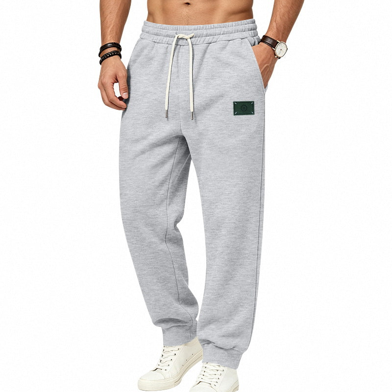 Herren Lockere Fleece-Jogginghose mit elastischem Bund, Kordel und Bündchen Drune
