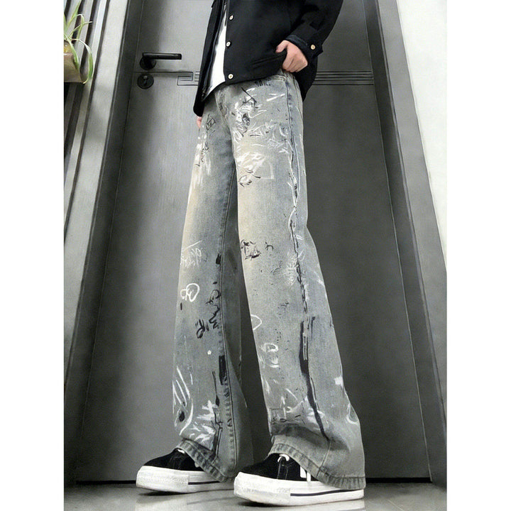 Herren Modische Weitgeschnittene Jeans mit kreativem Design Drune