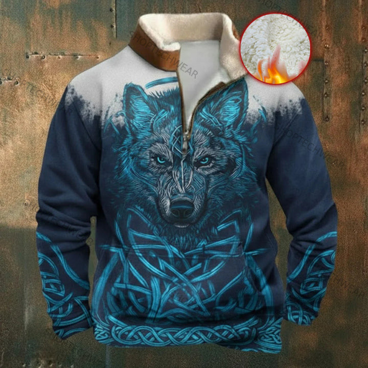 Herren Urbaner Fleece Pullover mit Baum-Motiv Drune