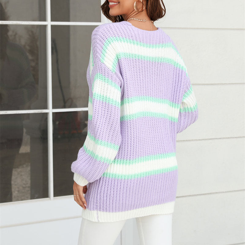 Drune | Gestreifte Strickjacke mit Modernem Look