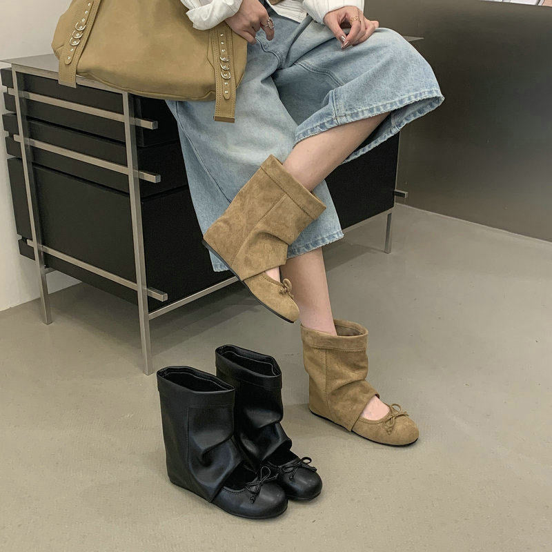 Damen Modische und bequeme Ballerina Boots Drune