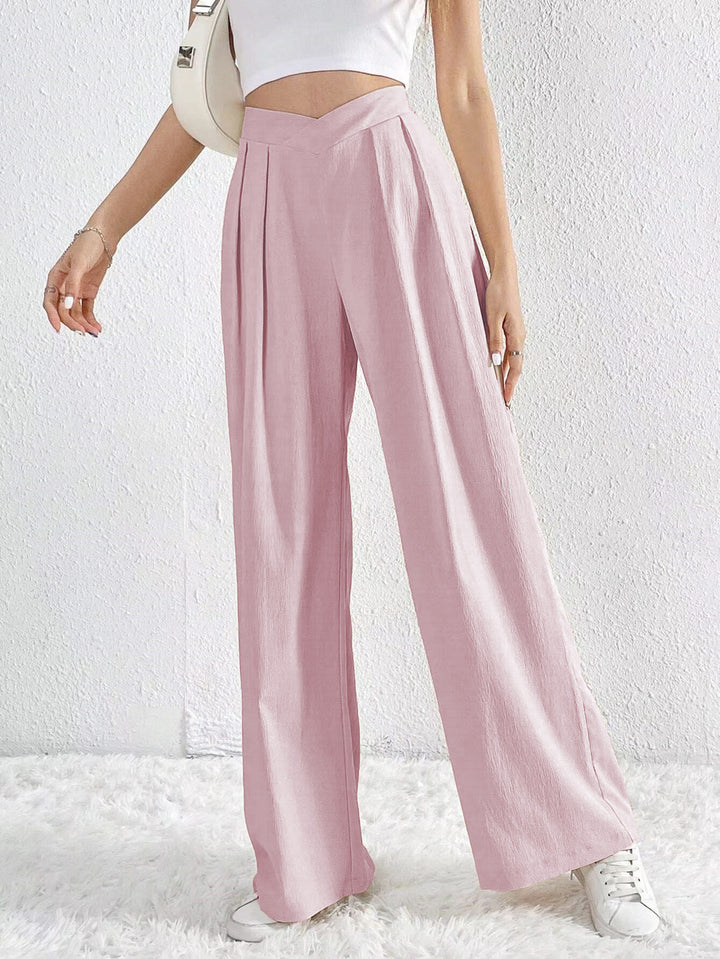 Damen Weit geschnittene Palazzo-Hose mit eleganter Faltenlegung Drune