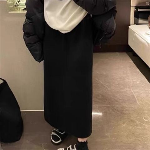 Damen Eleganter Maxi-Rock aus hochwertigem Strickstoff Drune