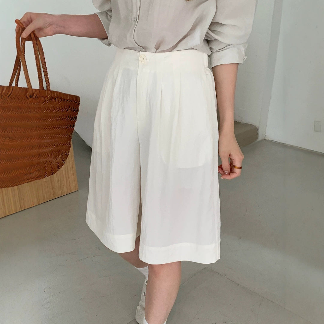 Damen Weite Leinen-Culotte Drune