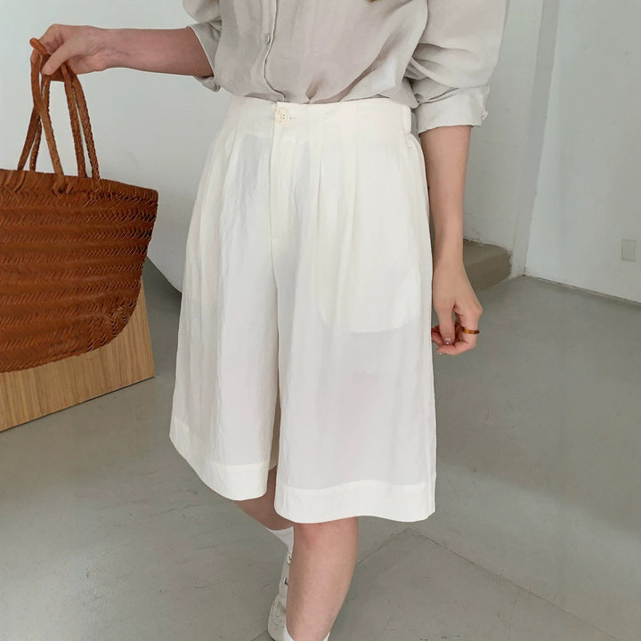 Damen Weite Leinen-Culotte Drune