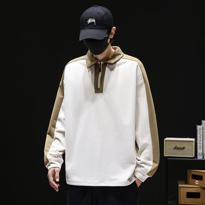 Herren Sportlicher Longsleeve mit Reißverschluss