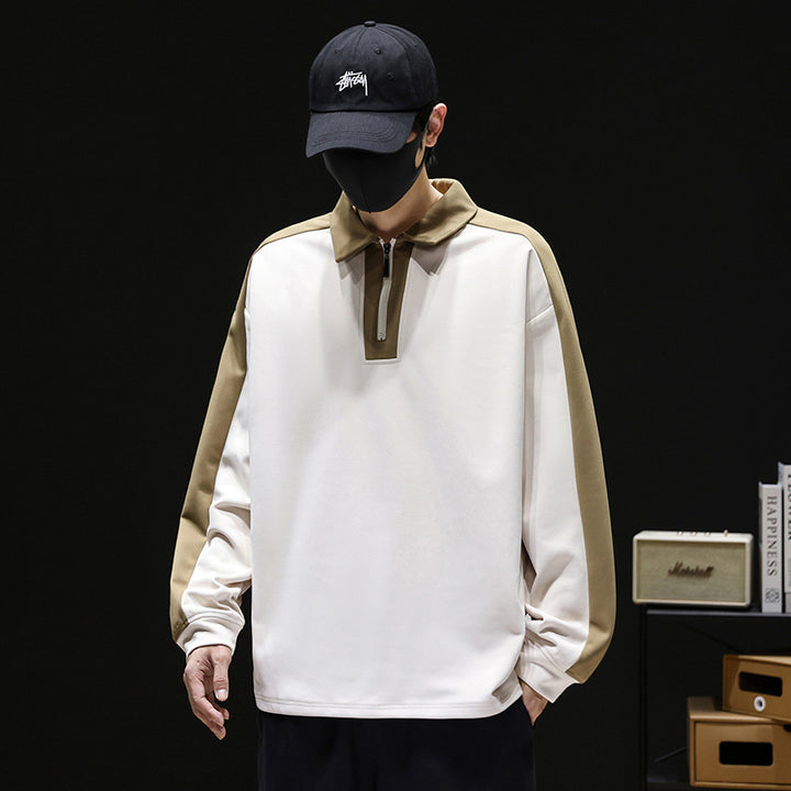 Herren Sportlicher Longsleeve mit Reißverschluss