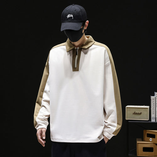 Herren Sportlicher Longsleeve mit Reißverschluss