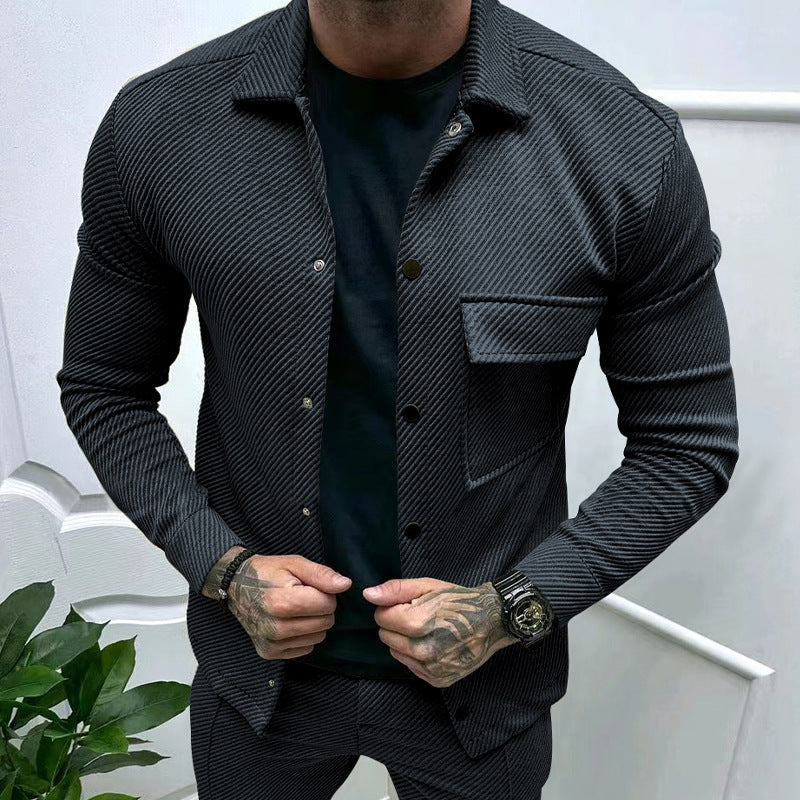Herren modische Jacke mit strukturiertem Design und praktischen Taschen Drune