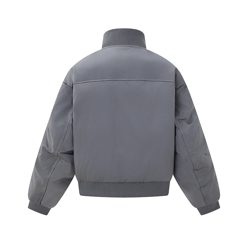 Damen Kurz geschnittene wattierte Blousonjacke im Boxy‑Schnitt mit hohem Rippenkragen und markanten Eingrifftaschen Drune